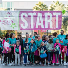 Girls on the Run Las Vegas participants and their running buddies